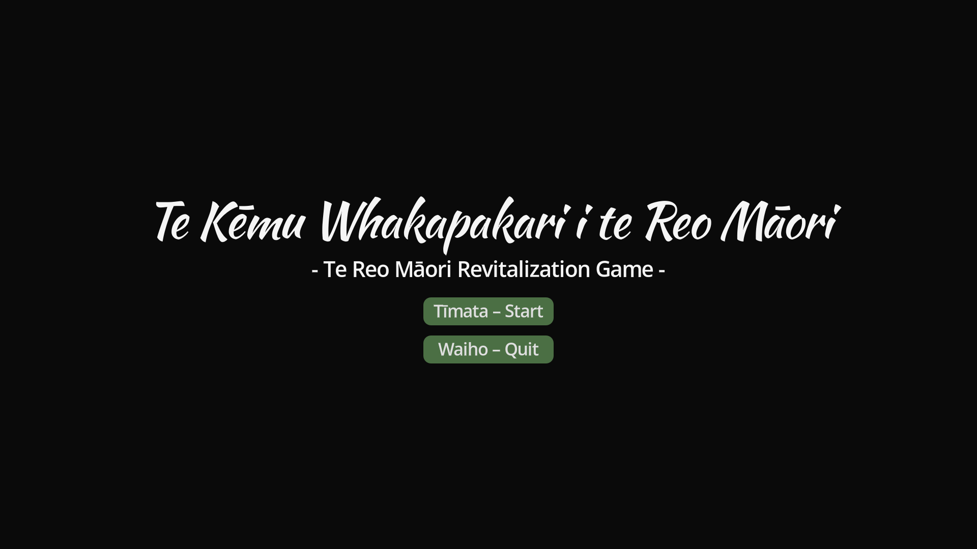 Te Reo Māori Revitalization Game by Tim Kuessner