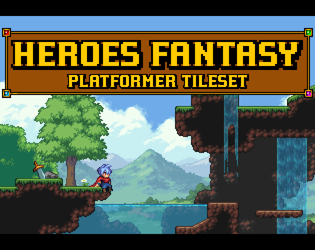 HEROES FANTASY - Platformer Tileset by AU_pixel