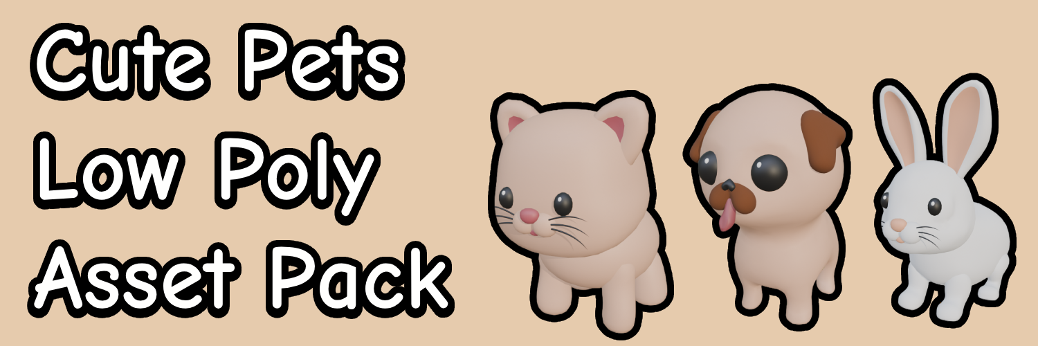 Cute Low Poly Pets Asset Pack