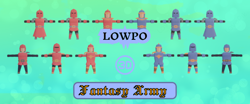 LOWPO : Fantasy Army – Lowpoly Soldiers Pack