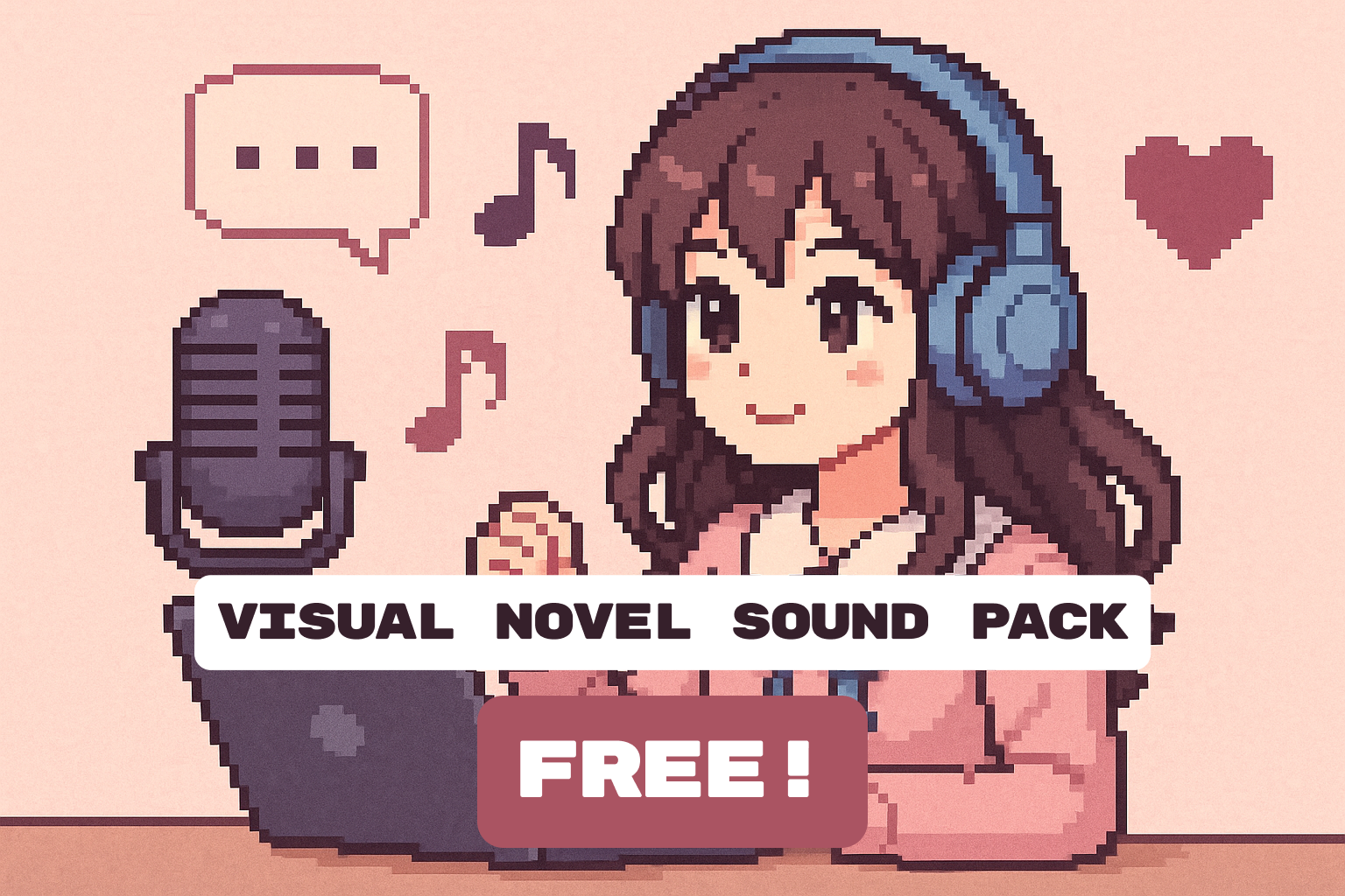 Cover image for Visual Novel Free Sound Pack - UI sounds, characters reactions, music