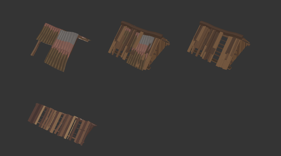 Modular roofs (corrugated + plank/shingle) Modular roofs (corrugated + plank/shingle)