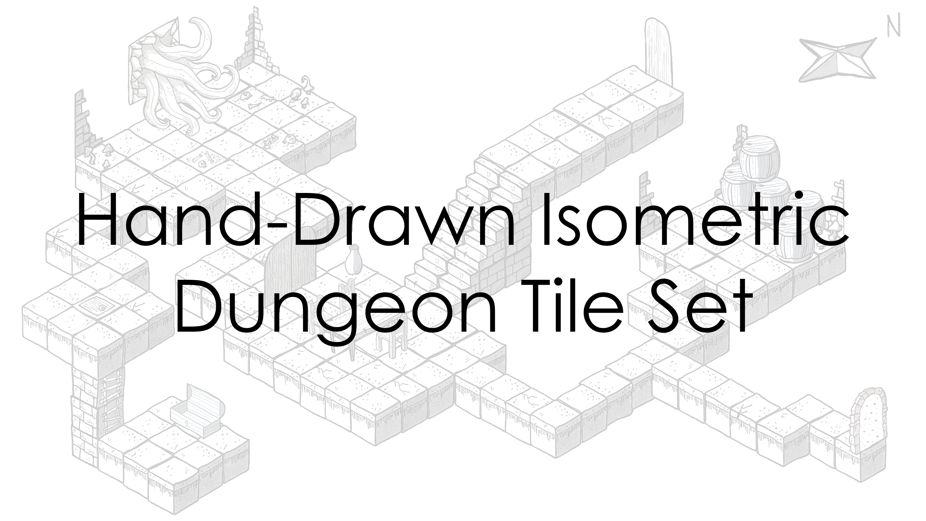 Hand-Drawn Isometric Dungeon Tile Set