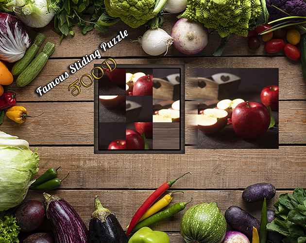 Famous Sliding Puzzle: Food