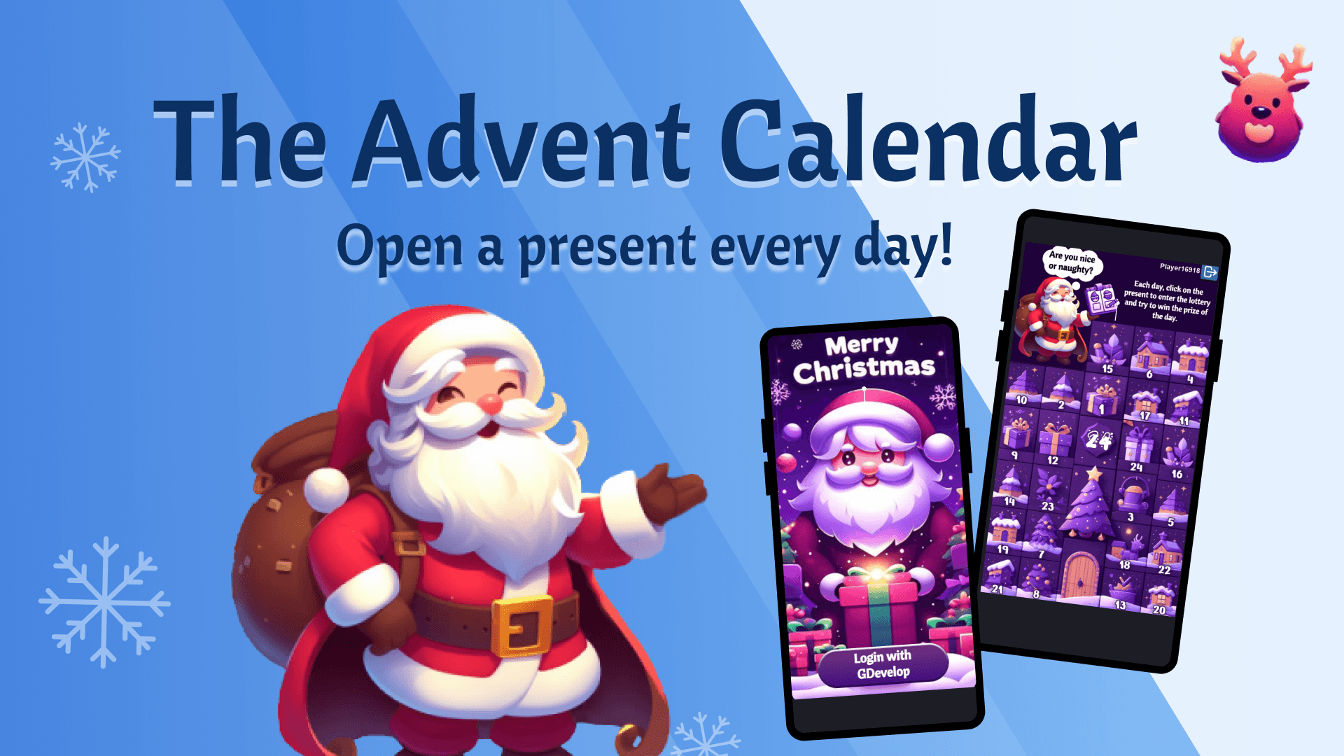 Advent calendar (GDevelop template)