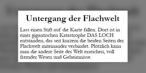 Cover image for Untergang der Flachwelt