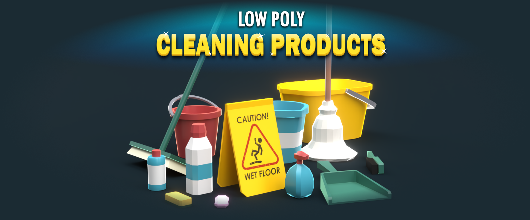 Low Poly Cleaning Products