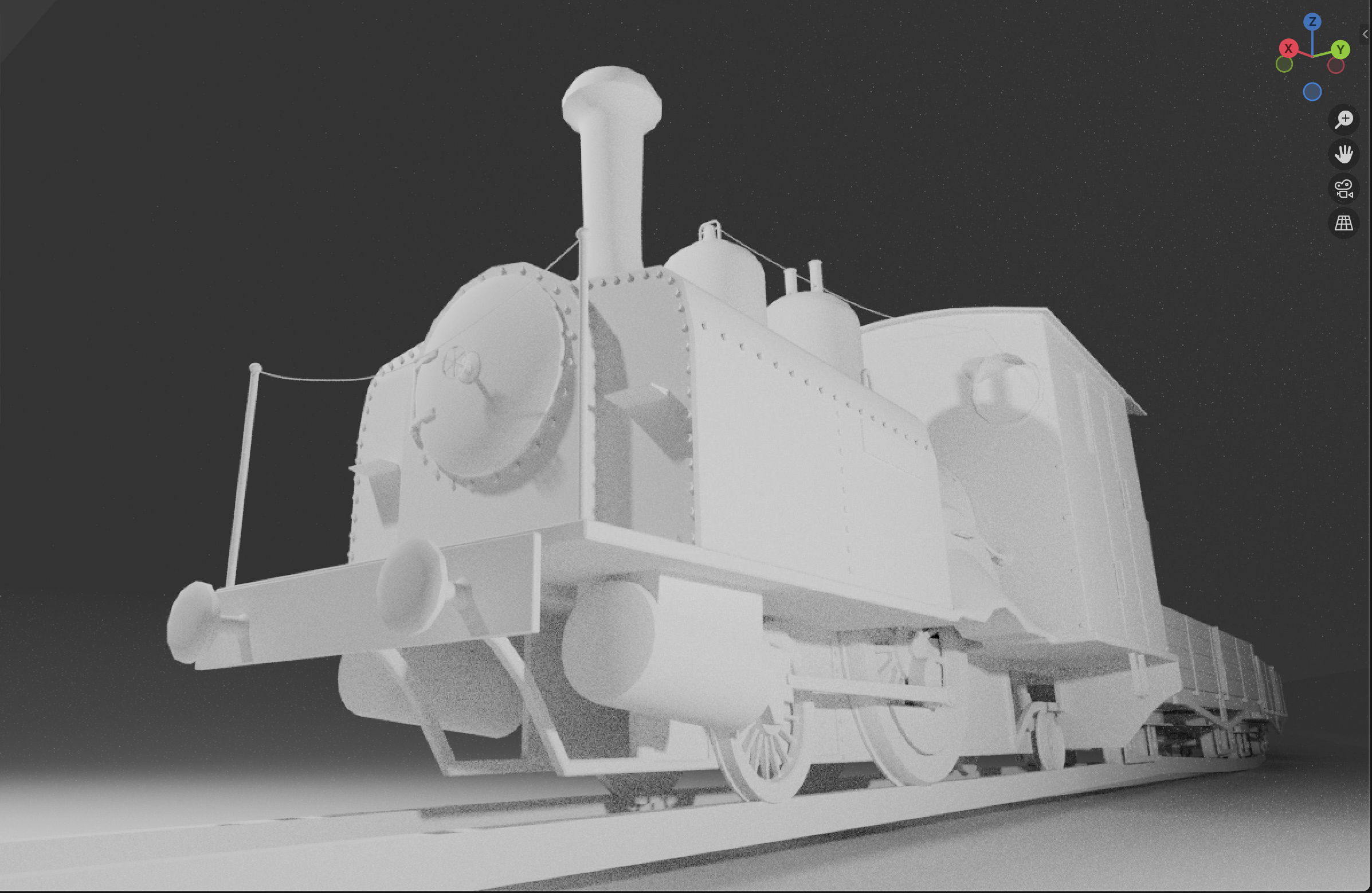 Speak peak at the locomotive and some frieght wagons