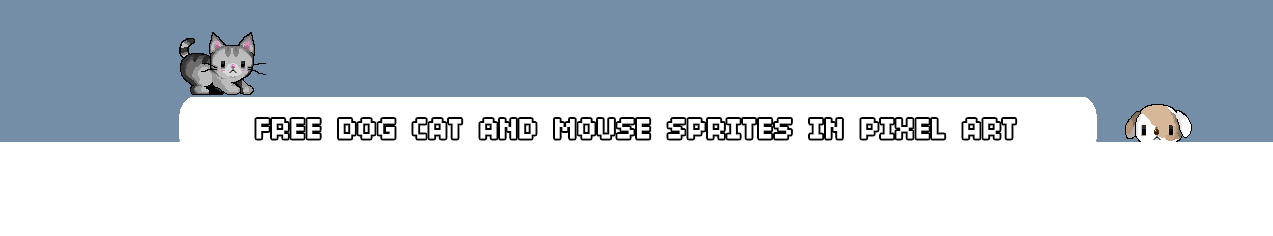 Free Dog Cat and Mouse Animations Sprite Pixel Art (and some City buildings)