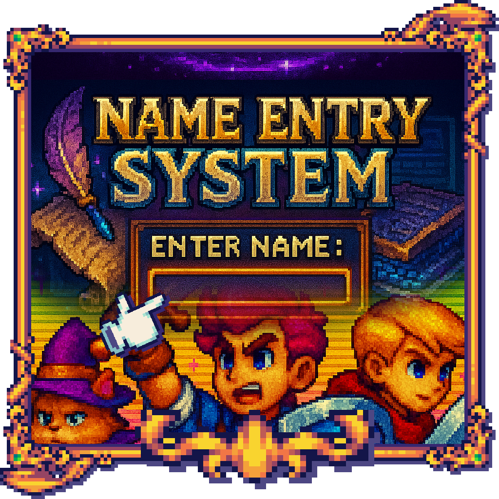 Classic RPG Name Screen System for GDevelop