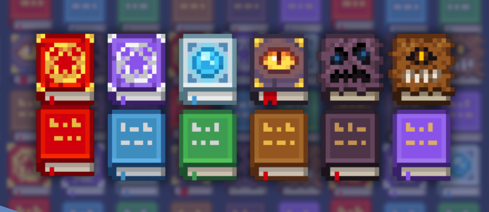 RPG Books pixel-art icons by Frenchpixelle