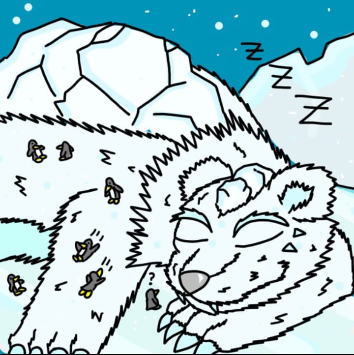 Gror Sleeping with penguins playing Gror Sleeping with penguins playing