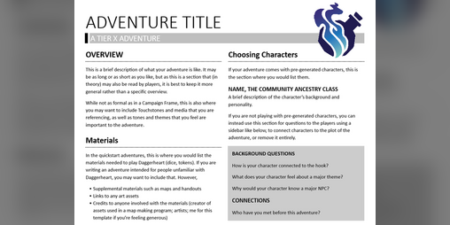Cover image for Homebrew Adventure Template