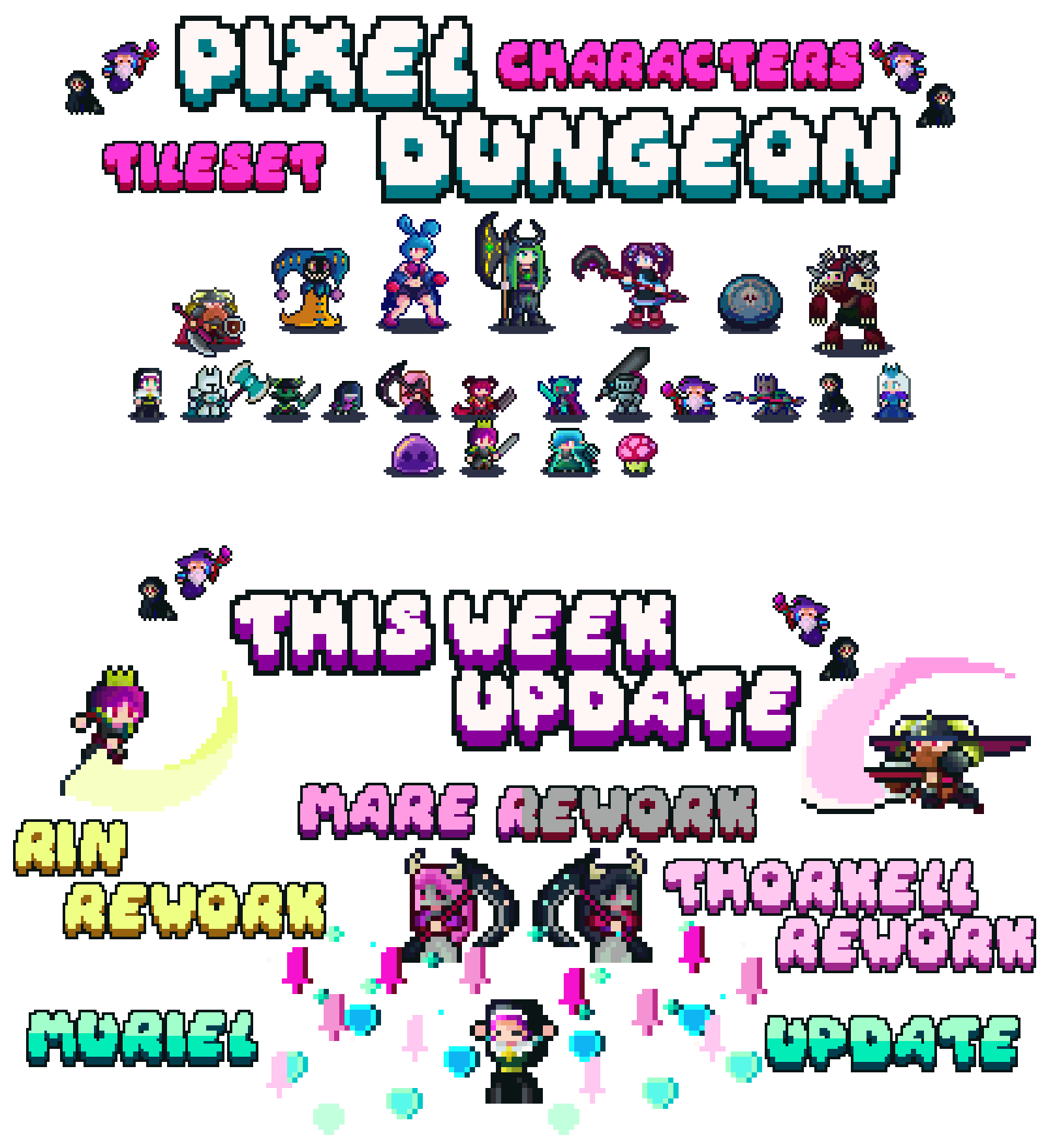 Pixel Dungeon - Characters - Tileset - Weekly Updates !
