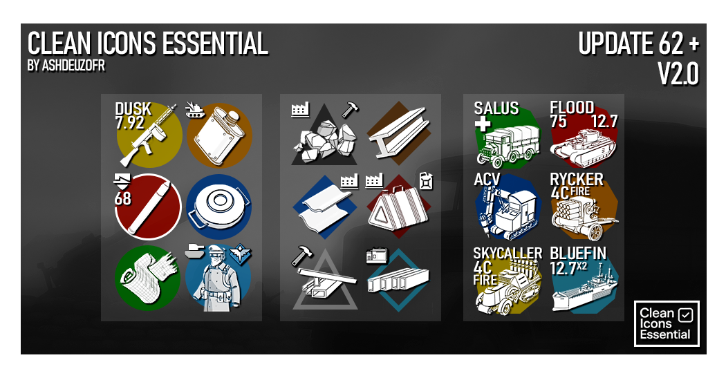 Clean Icons Essential V2 - Foxhole Mod