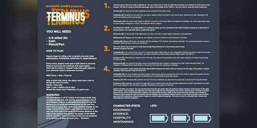 Cover image for Terminus - One-Page RPG