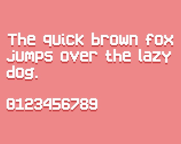 A preview of the Tomorrow Night pixel font showing the pangram 'The quick brown fox jumps over the lazy dog' in a clean, 8-bit digital style.