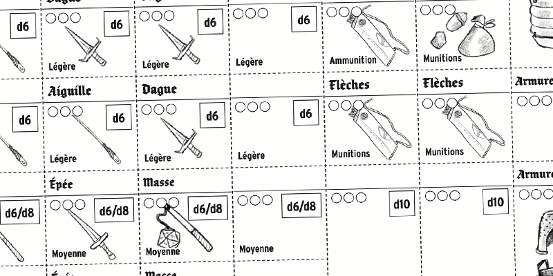 Item cards in French