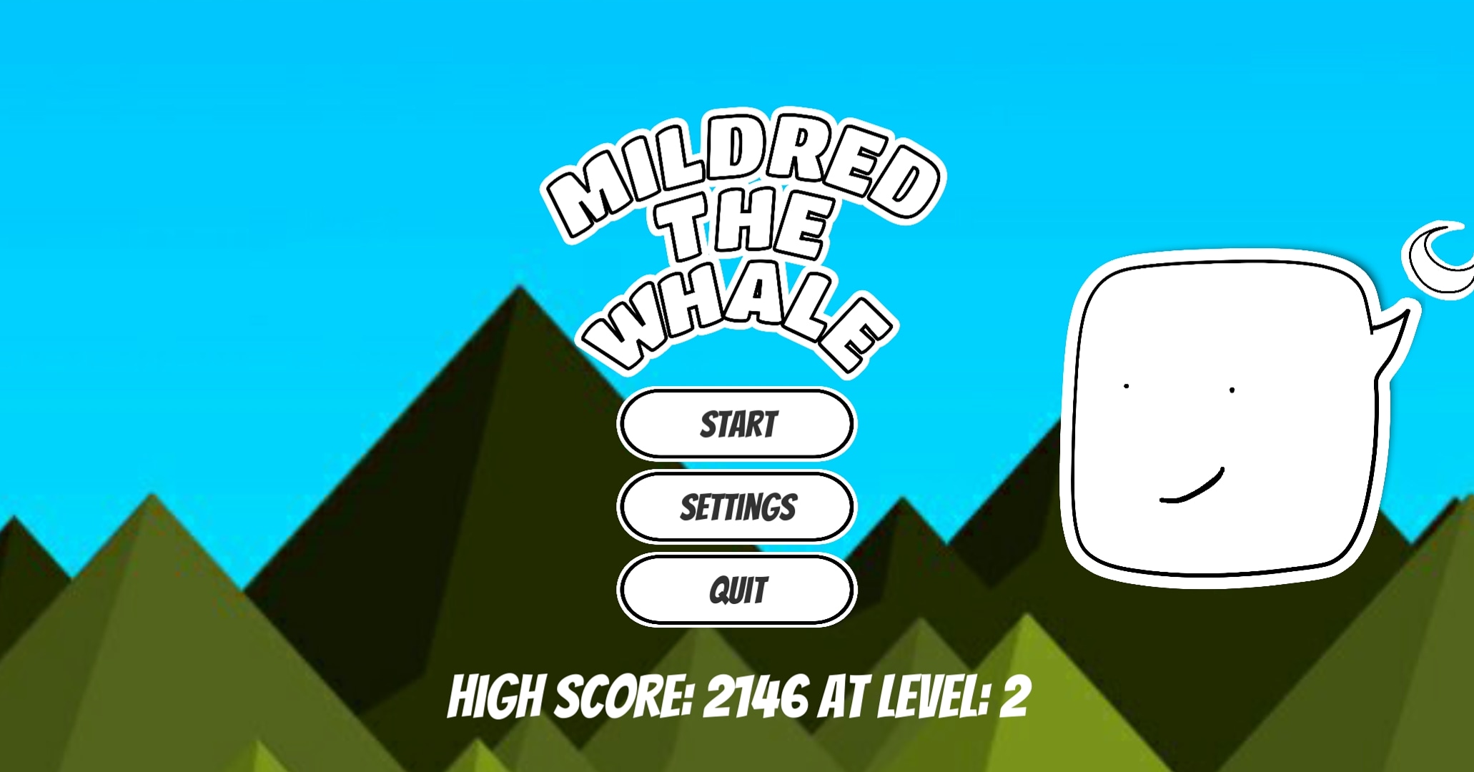 Mildred the whale title screen