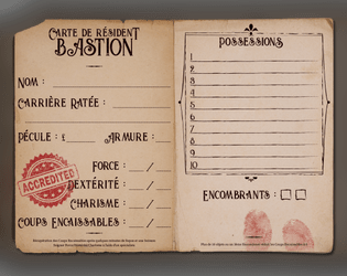 Electric Bastionland Resident Card [FR & EN]   - Fiche de personnage pour Electric Bastionland / Character sheet for Electric Bastionland 