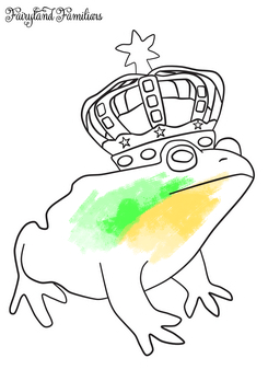 A coloring page of a frog