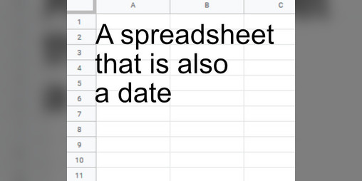 Cover image for A spreadsheet that is also a date