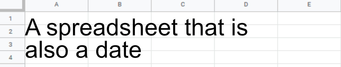 A spreadsheet that is also a date