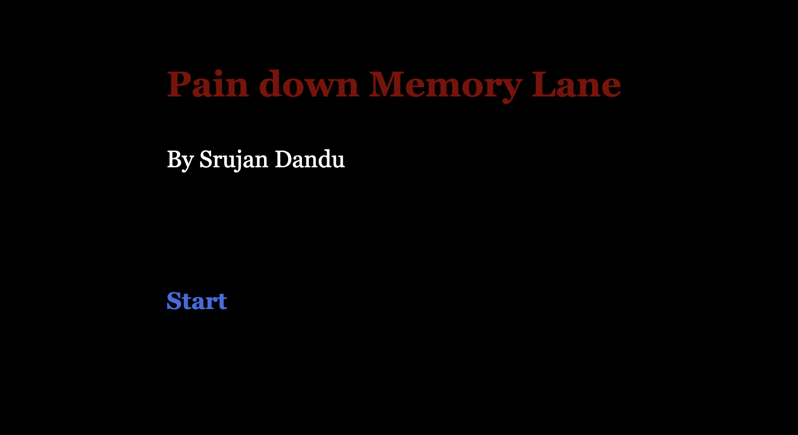 Pain down Memory Lane cover