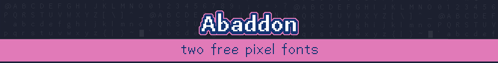 Free Pixel Fonts: Abaddon (7x12px)