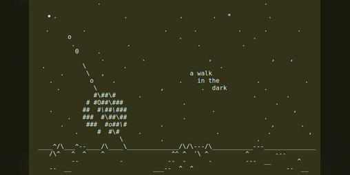 Cover image for a walk in the dark