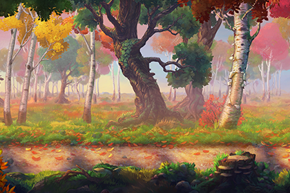 Parallax Autumn Forest Background by Tom