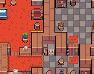 Top-Down Retro Interior  [Pixel Art] by Penzilla