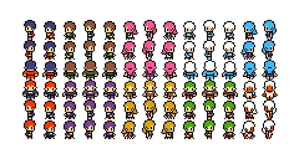16x16 Rpg Character Sprite Sheet By Route1rodent