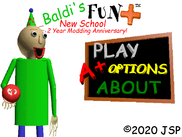 baldi from baldi's basics with a wooden ruler and