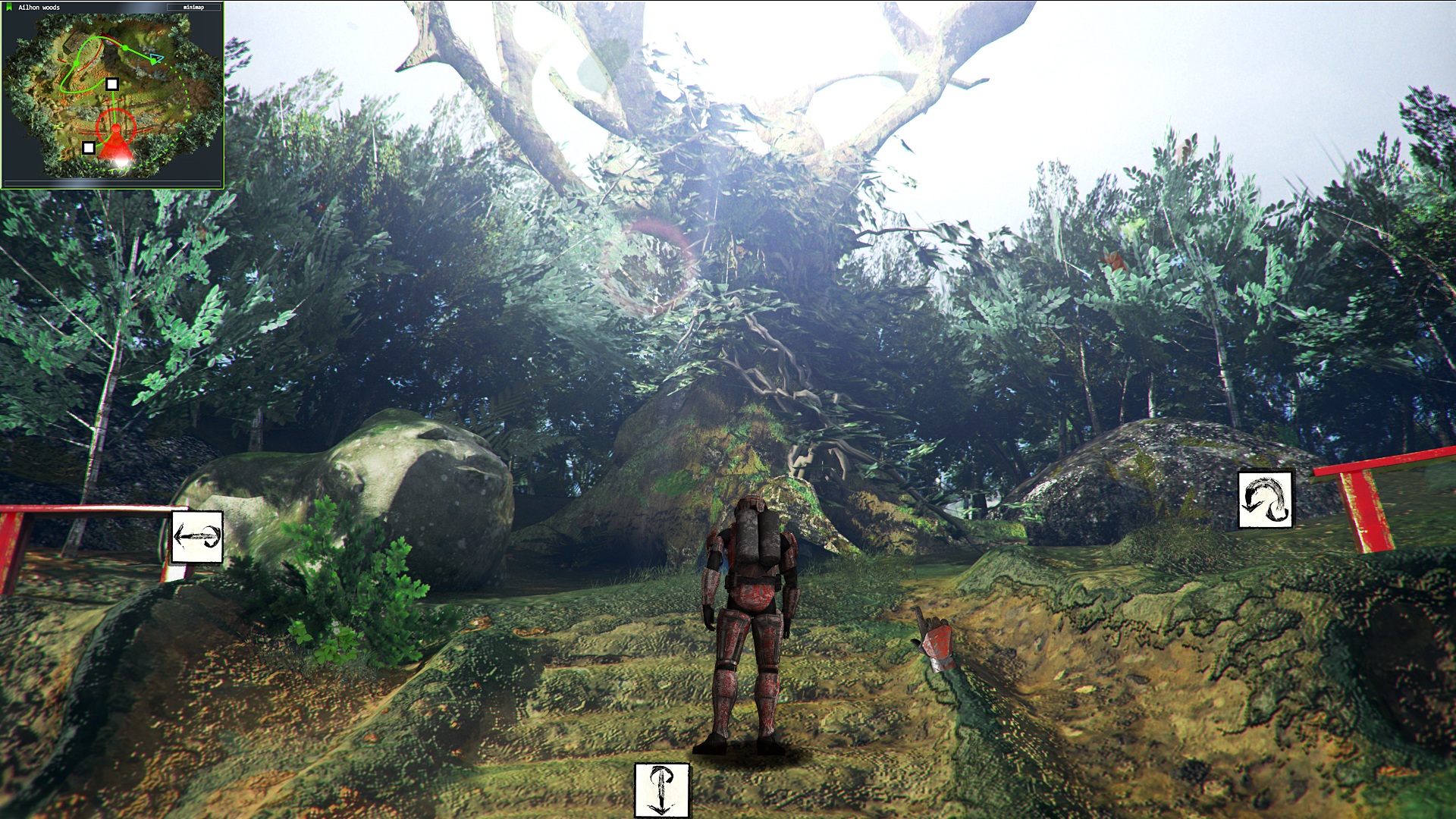 This is how Boinihi got its hybrid gameplay between Myst-like and 3rd-person adventure