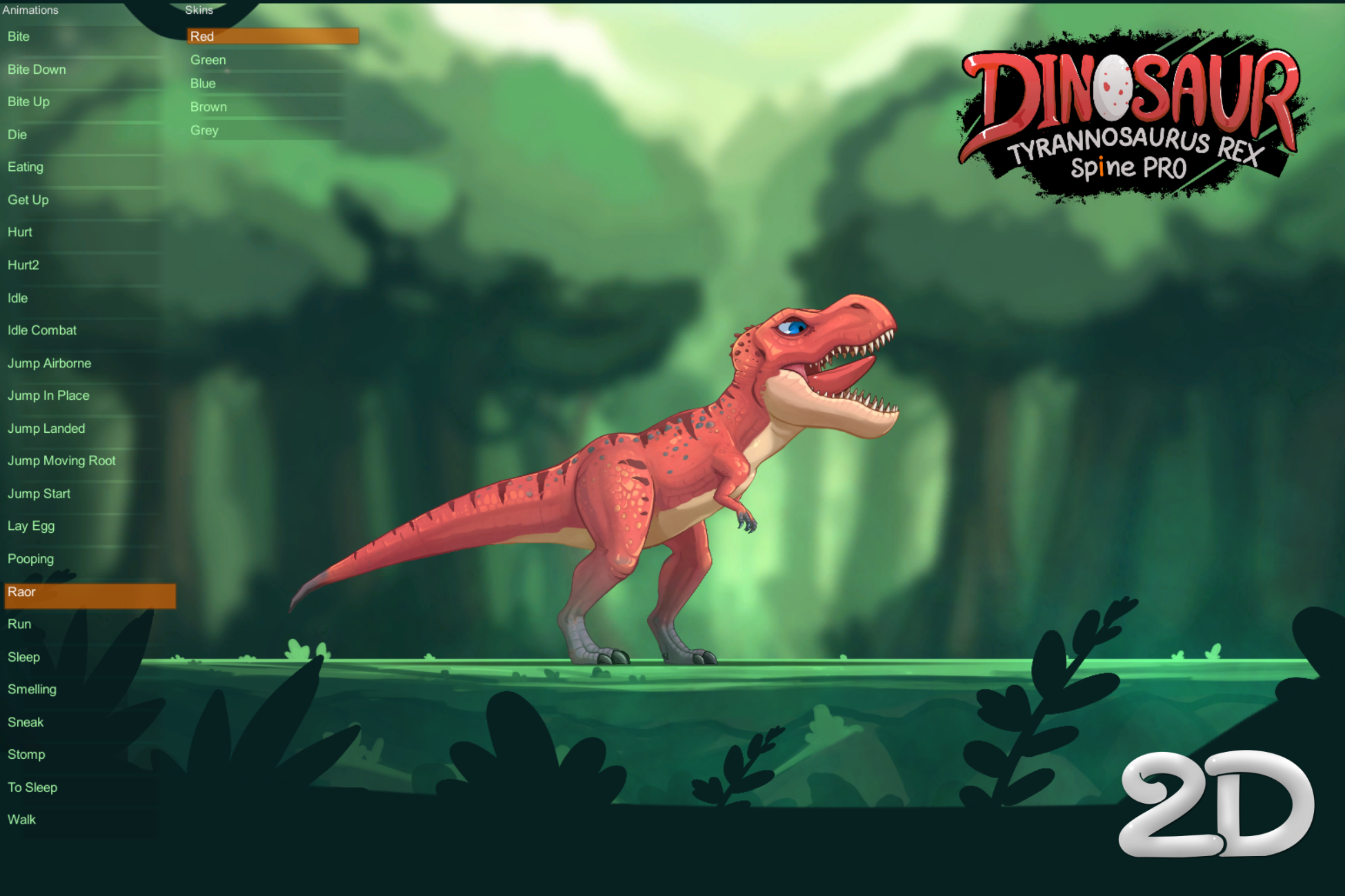 2D Dinosaur-T Rex  Character (Spine)