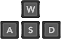 w,a,s,d keys