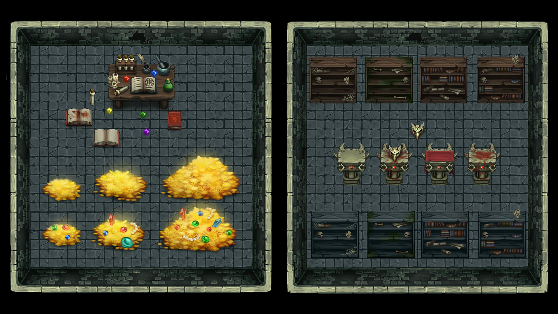 Dungeon Guide 2枚セット Dungeon-X - Free Temple - Lord Zsezse Works | Paper models