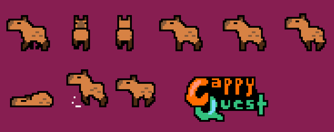 Simple Capybara Sprite Sheet