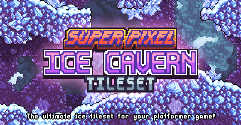 Super Pixel Ice Cavern Tileset