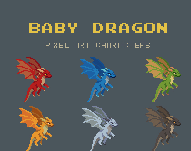 Baby Dragon Pixel Art Character by sanctumpixel