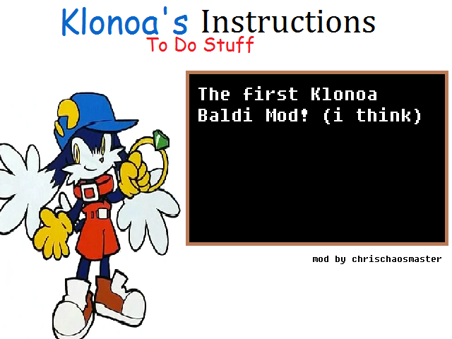 Klonoa's Instructions To Do Stuff