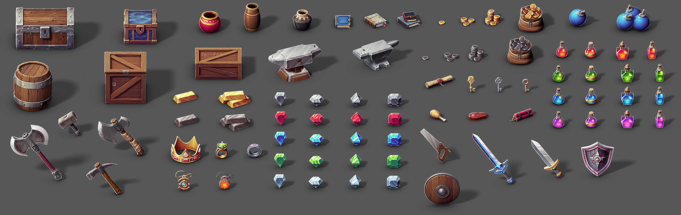2D Hand Painted Asset Pack 1