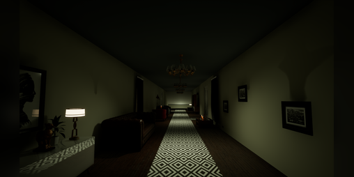 Dark corridor in a scary roblox game