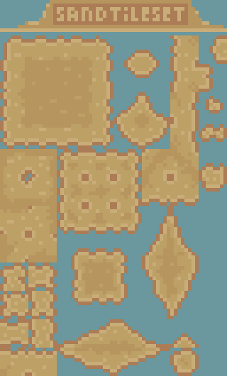 Pixel art sand tileset