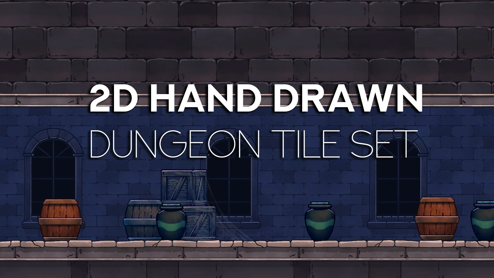 Hand Drawn Dungeon Tile Set for Unity (Ferr2D + Sprite Shape Compatible)