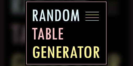 Cover image for Random Table Generator