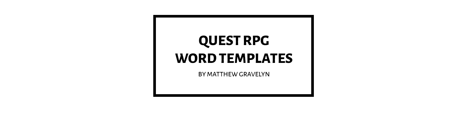 Quest RPG Templates for MS Word