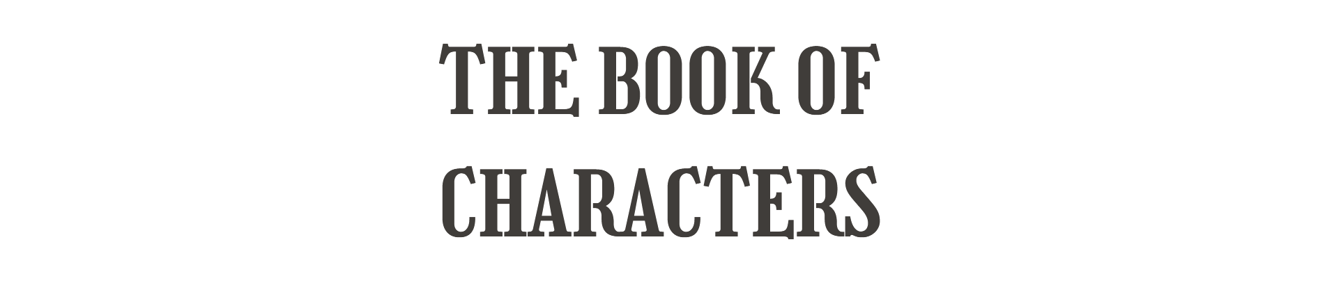 The Book of Characters