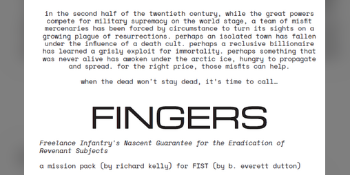 Cover image for FINGERS (a mission pack for FIST)